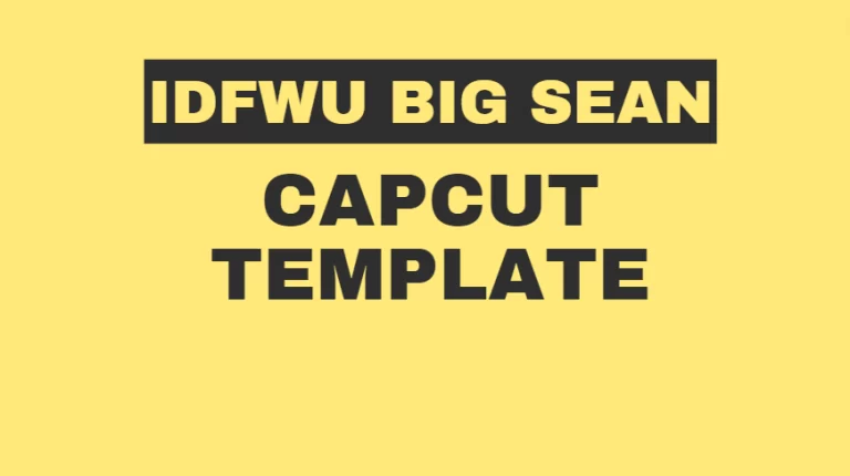 Latest IDFWU Big Sean CapCut Template Links 2024